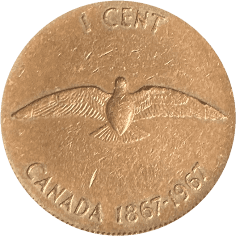 Canadian one-cent coin obverse